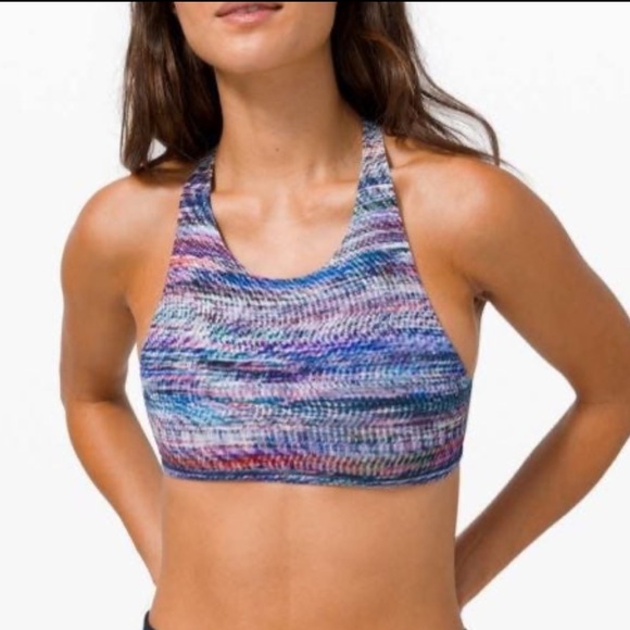 EUC Lululemon 'Free To Be Wild' High Neck *Light Support Bra Digital Oasis (8) - Picture 1 of 12